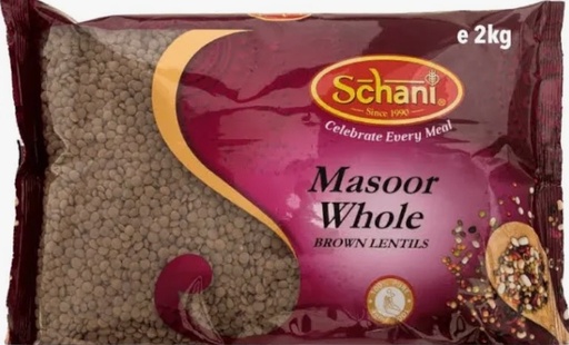 Schani Brown Lentils Masoor Whole 6x2kg.