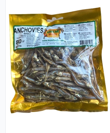 African Beauty Anchovies Dried 10x80gm.