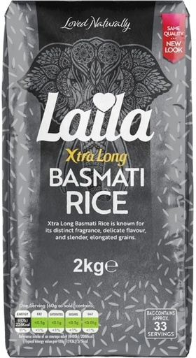 Laila Xtra Longrain Basmati Black  Rice 6x2kg.