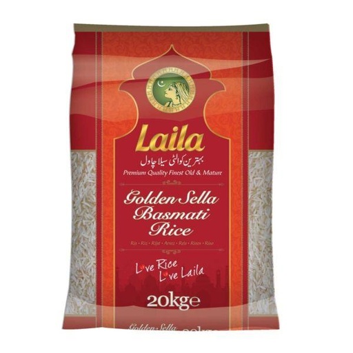 [D11026] Laila Sella Basmati Rice Red 20kg   