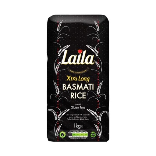 [D11030] Laila Xtra Long Grain Basmati Rice Black 10x1kg.