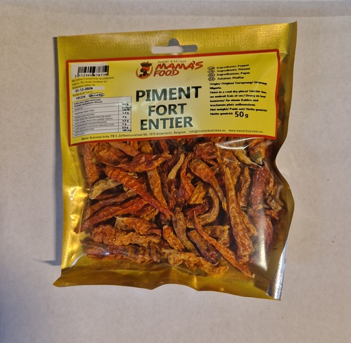 [D11291] Mamas Food Piment Entier Fort/Pepper Whole Hot African 20x50gm 